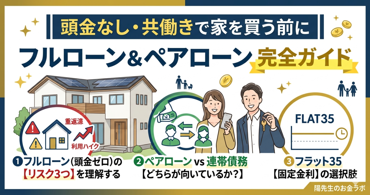 頭金なし・共働きで家を買う前に知っておくべきこと フルローン＆ペアローン完全ガイド