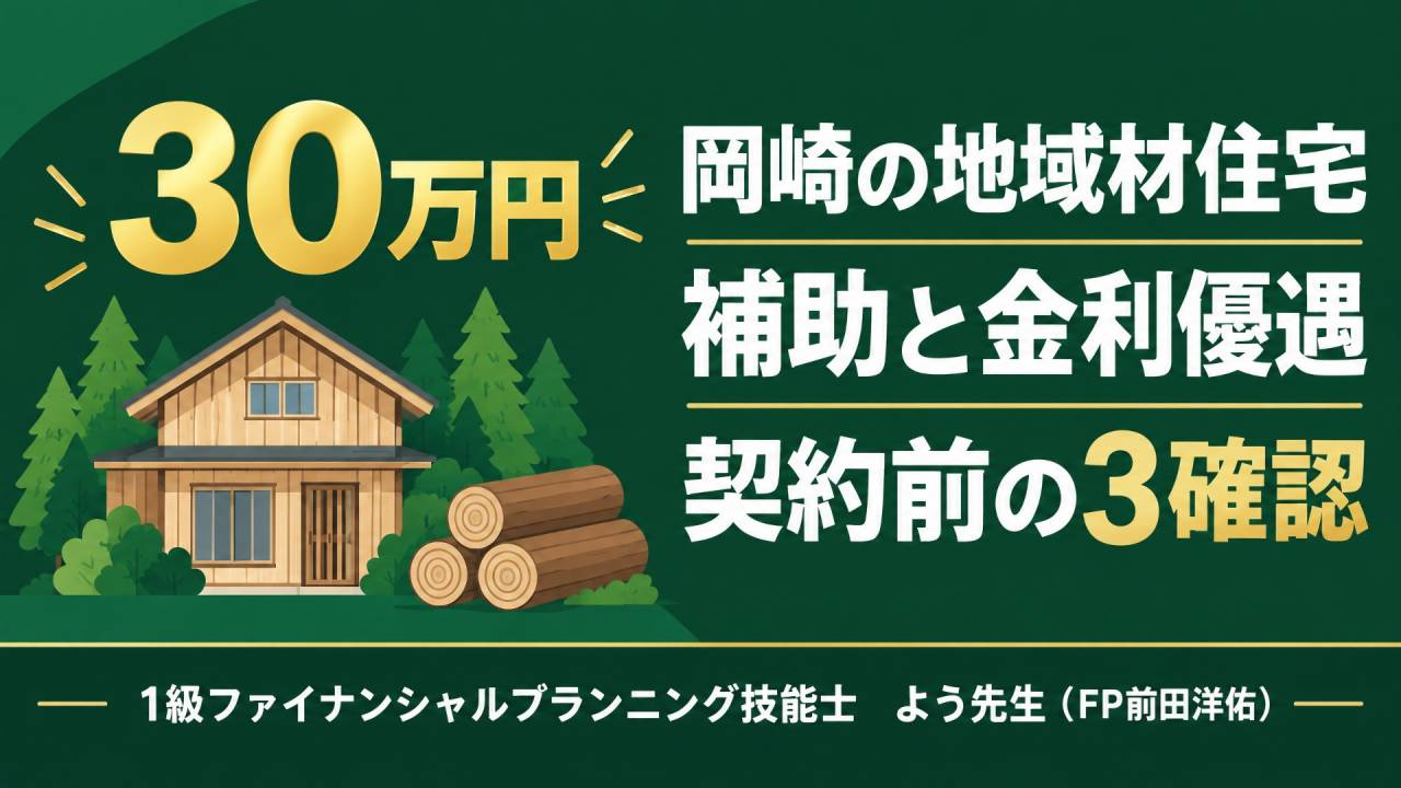 岡崎の地域材住宅　補助と金利優遇の3確認